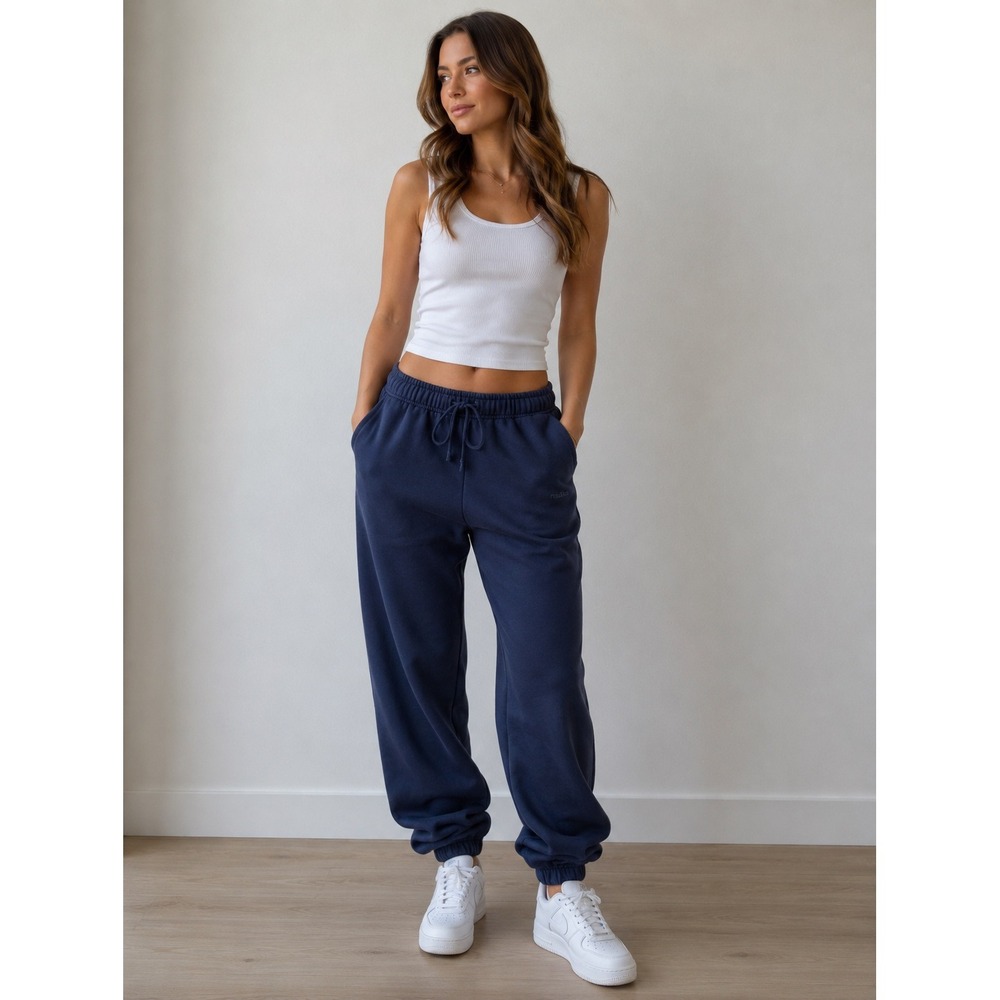 Garage Navy Fleece Jogger Sweatpants Women's M